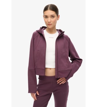 Superdry Sweat  capuche zipp Sport Tech de coupe dcontracte lilas