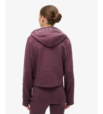 Superdry Sport Tech Kapuzenpulli mit Reiverschluss, lila, in lockerer Passform