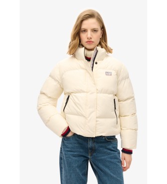 Superdry Chaqueta corta acolchada deportiva blanco roto