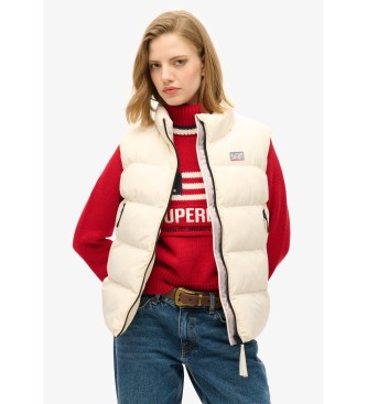 Superdry Gilet imbottito bianco sporco