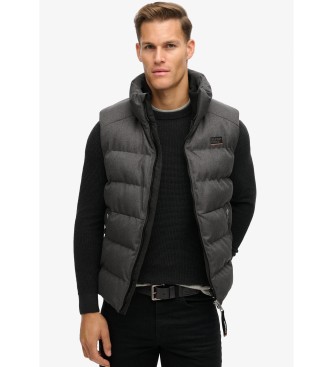 Superdry Gewatteerd tweed gilet Sportgrijs