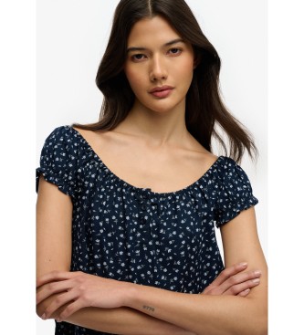 Superdry Bot�o superior azul-marinho