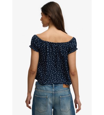 Superdry Bot�o superior azul-marinho