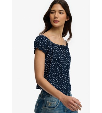 Superdry Bot�o superior azul-marinho