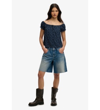 Superdry Bot�o superior azul-marinho