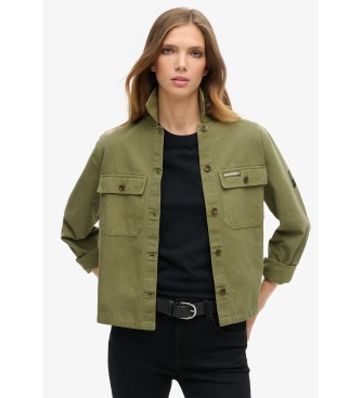 Superdry St Tropez green military overshirt