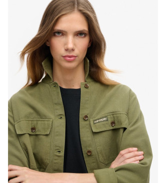 Superdry St Tropez green military overshirt