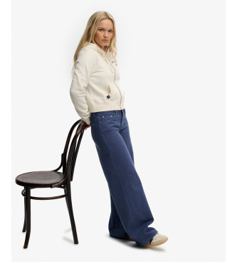 Superdry Athletic Relaxed Crop Sweatshirt gebroken wit