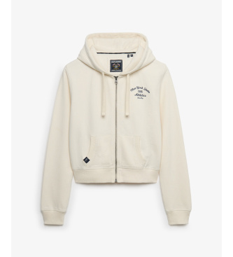 Superdry Athletic Relaxed Crop Sweatshirt gebroken wit