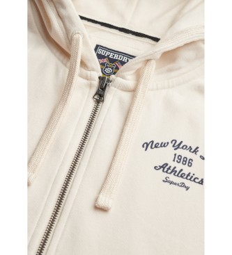 Superdry Athletic Relaxed Crop Sweatshirt gebroken wit