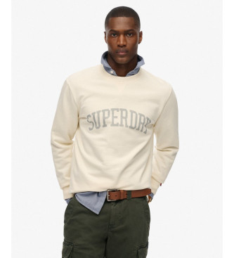 Superdry Felpa Athletic Ess Crew, bianco sporco