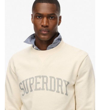 Superdry Felpa Athletic Ess Crew, bianco sporco