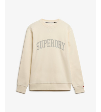 Superdry Felpa Athletic Ess Crew, bianco sporco