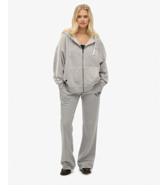 Superdry Athletic Essentials Entspanntes Sweatshirt mit Reiverschluss grau