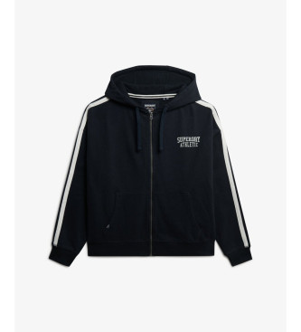 Superdry Athletic Essentials Sweatshirt mit entspanntem Reiverschluss, marineblau