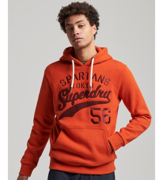 Superdry Felpa arancione con scritta Athletic