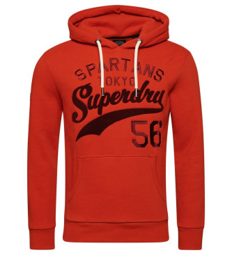 Superdry Felpa arancione con scritta Athletic