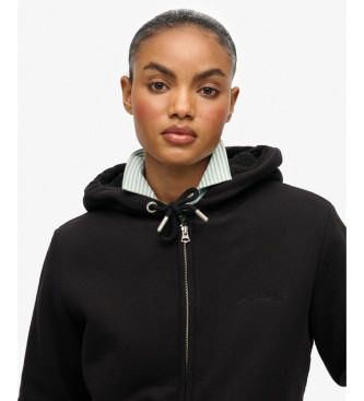 Superdry Borg Geftterte Ziphood schwarz