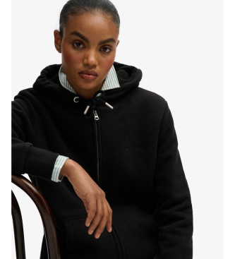 Superdry Borg Geftterte Ziphood schwarz