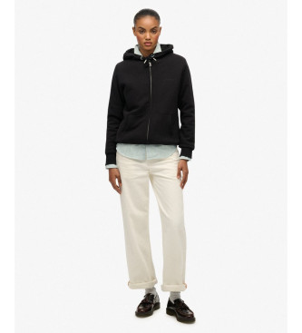 Superdry Borg Geftterte Ziphood schwarz