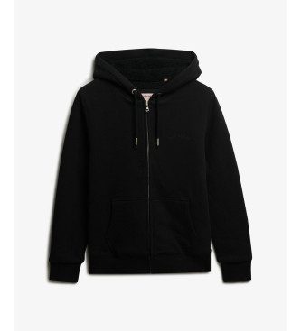 Superdry Borg Geftterte Ziphood schwarz