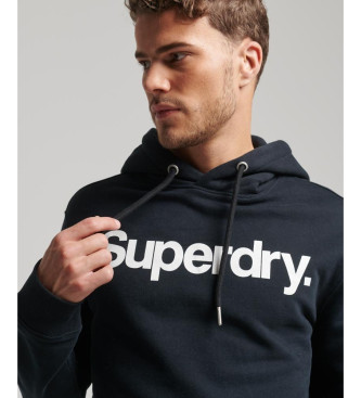 Superdry Classic hooded sweatshirt with logo Core black