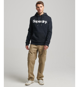 Superdry Classic hooded sweatshirt with logo Core black