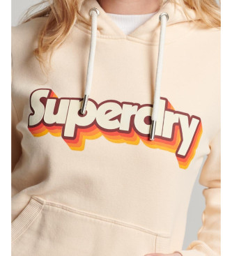 Superdry Klassisk beige 70-tals logo huvtrja med logo