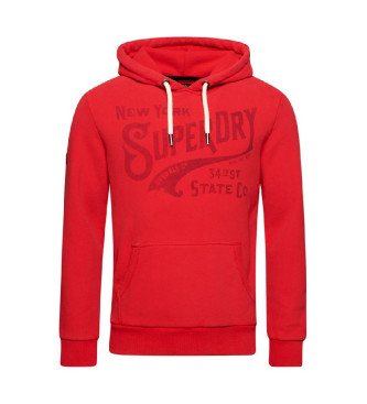 Superdry Casaco com capuz 34th Street Script vermelho