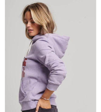 Superdry Hoodie 70s Retro Font Graphic purple