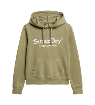 Superdry Sweat  capuche Venue  finition mtallique vert