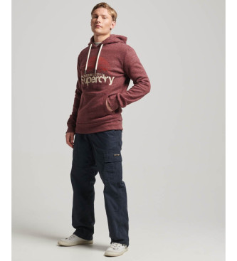 Superdry Felpa con cappuccio con stampa logo Great Outdoors bordeaux