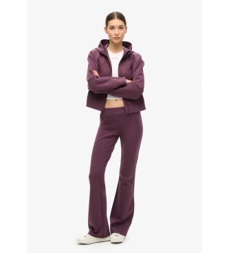 Superdry Sweat  capuche zipp Sport Tech de coupe dcontracte lilas