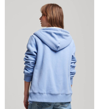 Superdry Kapuzenpulli mit Reiverschluss und Fleecefutter Essential blau