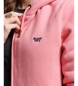 Superdry Sweat  capuche avec fermeture clair et doublure en polaire Rose essentiel