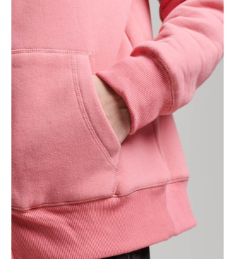 Superdry Casaco com capuz com fecho de correr e forro polar Essential rosa