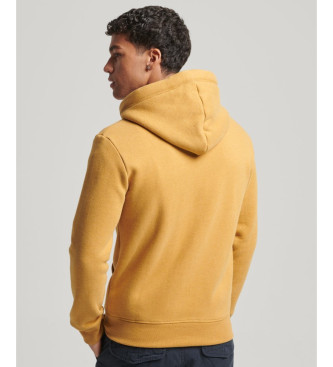 Superdry Essential mustard hoodie with zip and logo Essential mustard