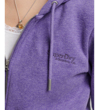 Superdry Sudadera con capucha, cremallera y logo Essential lila