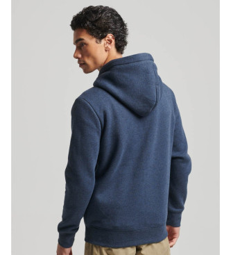 Superdry Hooded sweatshirt with zip and logo Essential Navy