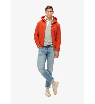 Superdry Hoodie med huva, dragkedja och logotyp Essential orange