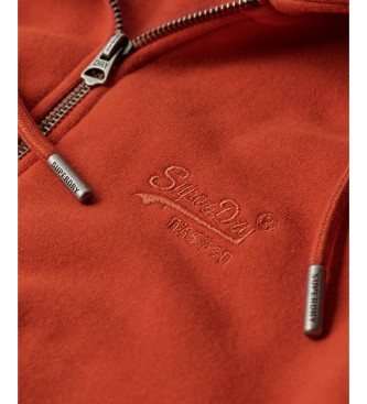 Superdry Hoodie with hood, zip and logo Essential orange