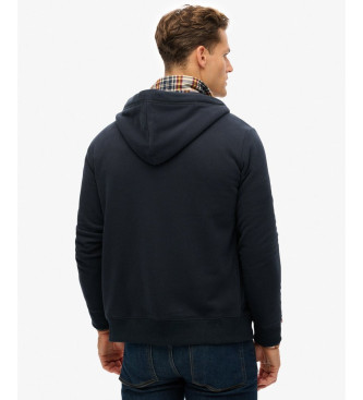 Superdry Sweatshirt mit Kapuze, Rei�verschluss und navyfarbenem Essential-Logo