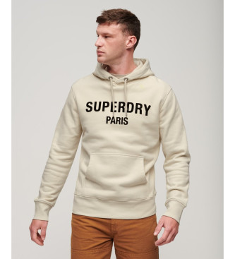 Superdry Luźna bluza z kapturem Luxury Sport beżowa