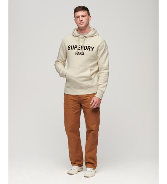 Superdry Luxury Sport lst sittande huvtrja beige