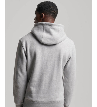 Superdry Grey vintage washed effect hooded sweatshirt