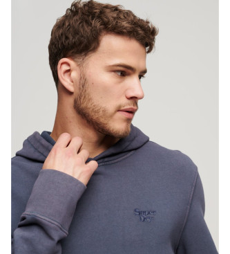 Superdry Marineblaues Kapuzensweatshirt mit gewaschenem Vintage-Effekt