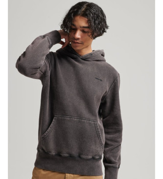 Superdry Vintage hoodie met verwassen effect zwart