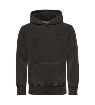 Superdry Sweat  capuche vintage  effet dlav noir