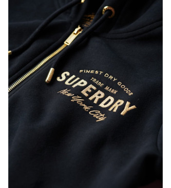 Superdry Felpa con cappuccio blu scuro