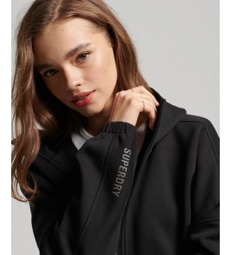 Superdry Code Tech zip-up hoodie zwart